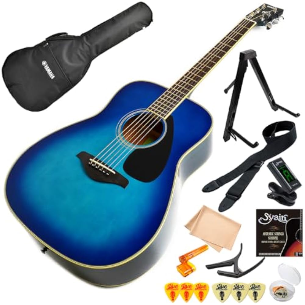 Acoustic Guitar Beginner Set YAMAHA FG820 SB Yamaha Acoustic Guitar Introduction 11 Piece Sunset ...