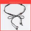 Cintura in Cotone e Canapa Stile Bohemien per Abbigliamento Casual da Vacanza con Perline di Legno e Chiusura con Laccio
