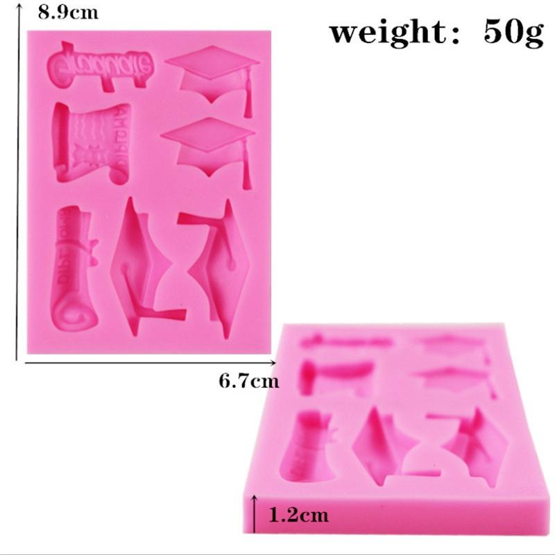 DIY Graduation Doctor Hat Fondant Sugarcraft Silicone Mould Cake Decoration Tools Chocolate Polymer Clay Resin Mold
