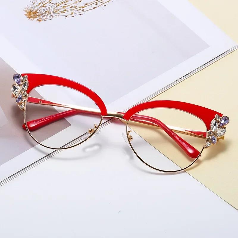 Anti Blue Light Glasses Retro Cat Eye Optical Frames Women Men Prescription Spectale Eyeglasses Reading Glasses Clear Lens