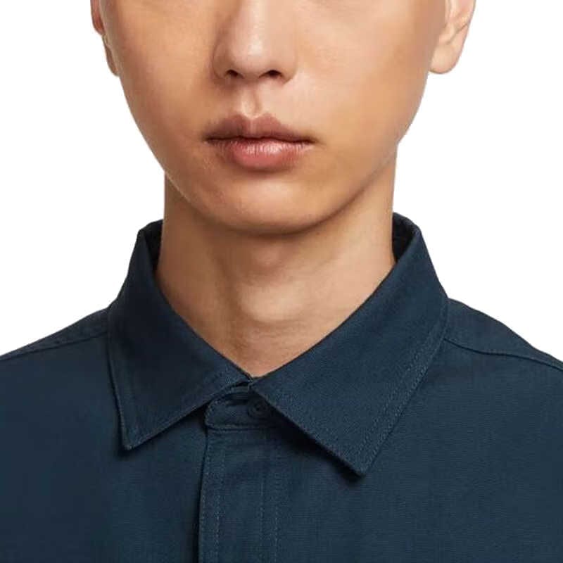 Nike SB Shirts Men's Navy Blue Lapel Moderate FV7346-478
