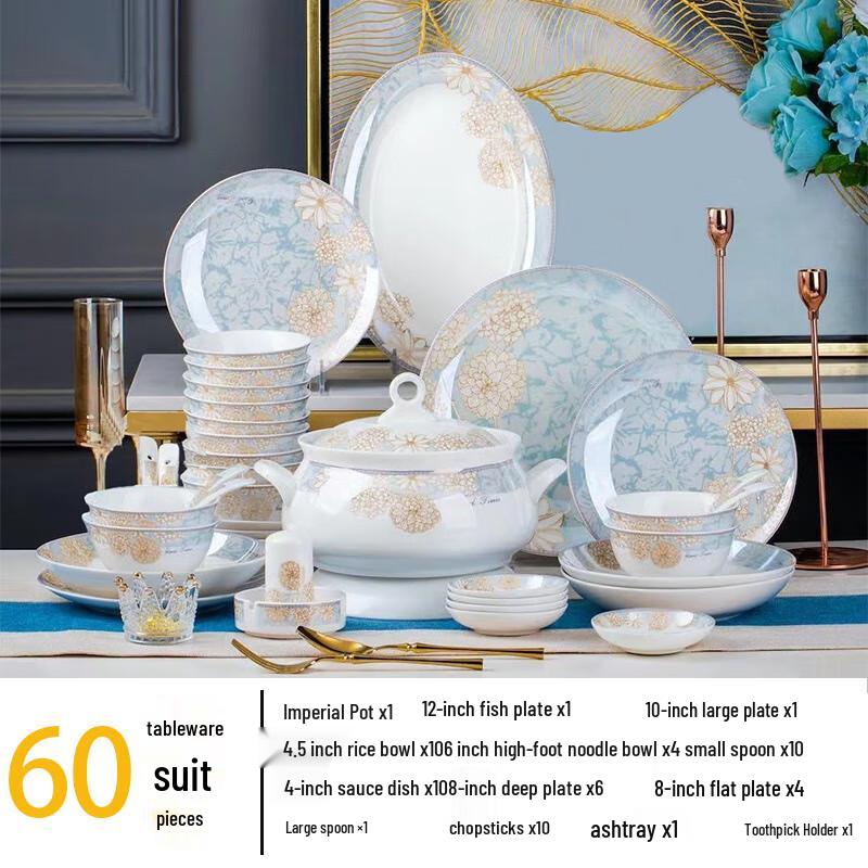 Zebian 60-Piece Palace Pot Ceramic Dinnerware Set