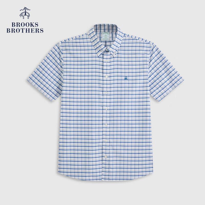 Brooks Brothers Men s Easy-Care Oxford Plaid Shirt L