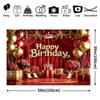 1 piece, modern-style birthday party background banner, luxurious red and gold polyester decoration, photo background