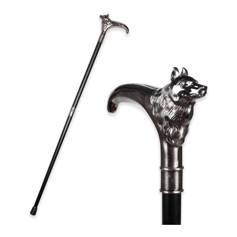 Wolf-Head Luxury Walking Stick Canes Men 2025 Fashion Decorative Walking Stick Women Fashionable Cane Vintage Walking Cane Stick серебряный