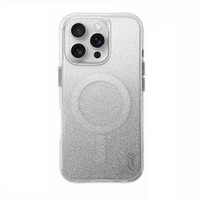 Uniq Coehl Lumino Case for iPhone 16 Pro 6.3 Magnetic Charging Silver/Sparkling Silver