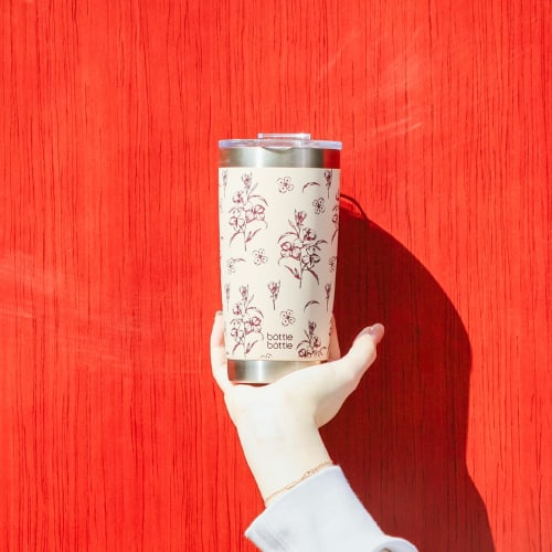 BOTTLE BOTTLE Tumbler with Lid, Overflow-Proof, 600ml Large Capacity Water Bottle, Double-Walled Stainless Steel Coffee Bottle, Vacuum Insulated, Keep