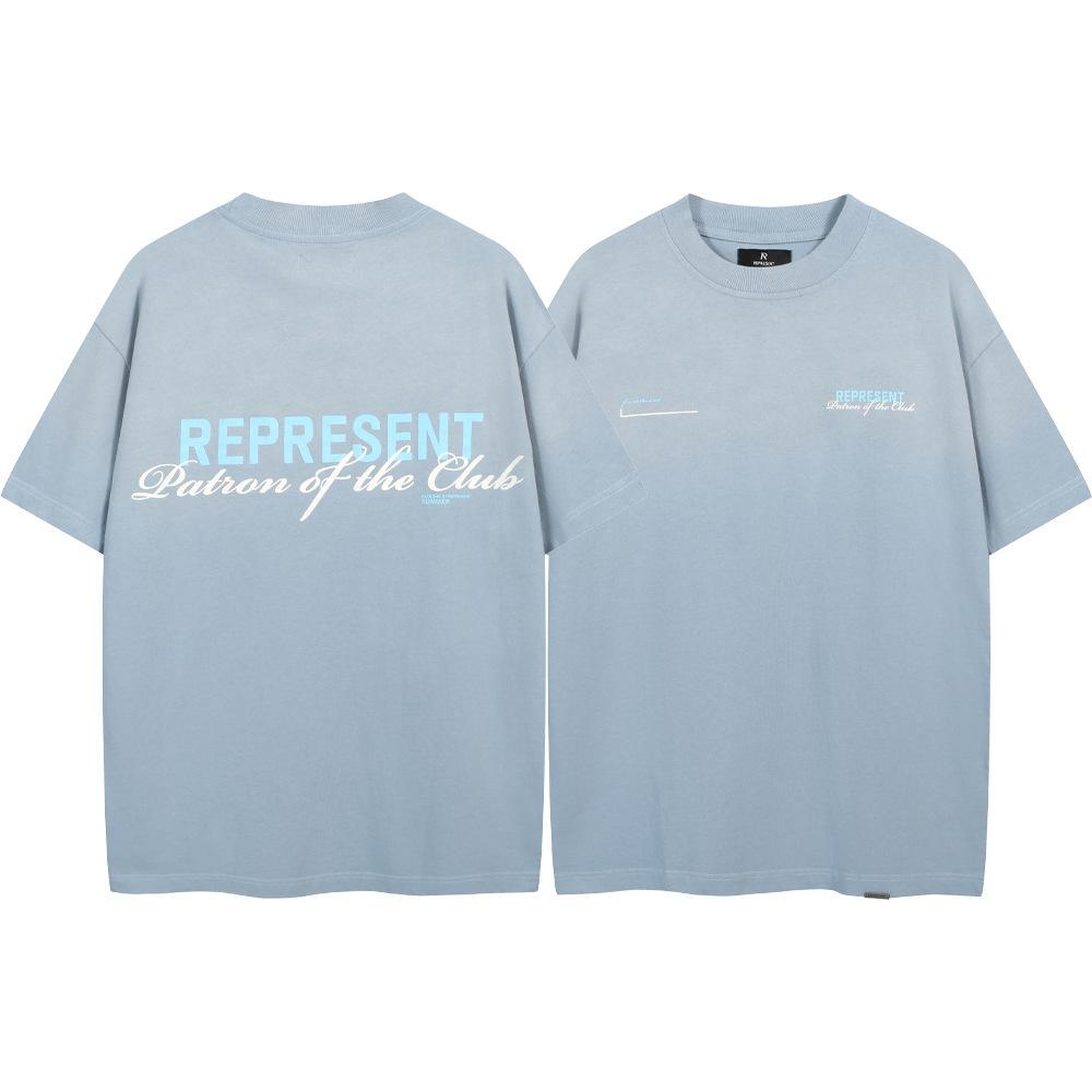 Trendy brand REPRESEN classic slogan printed male and female couples crew neck pullover cotton short-sleeved T-shirt high street