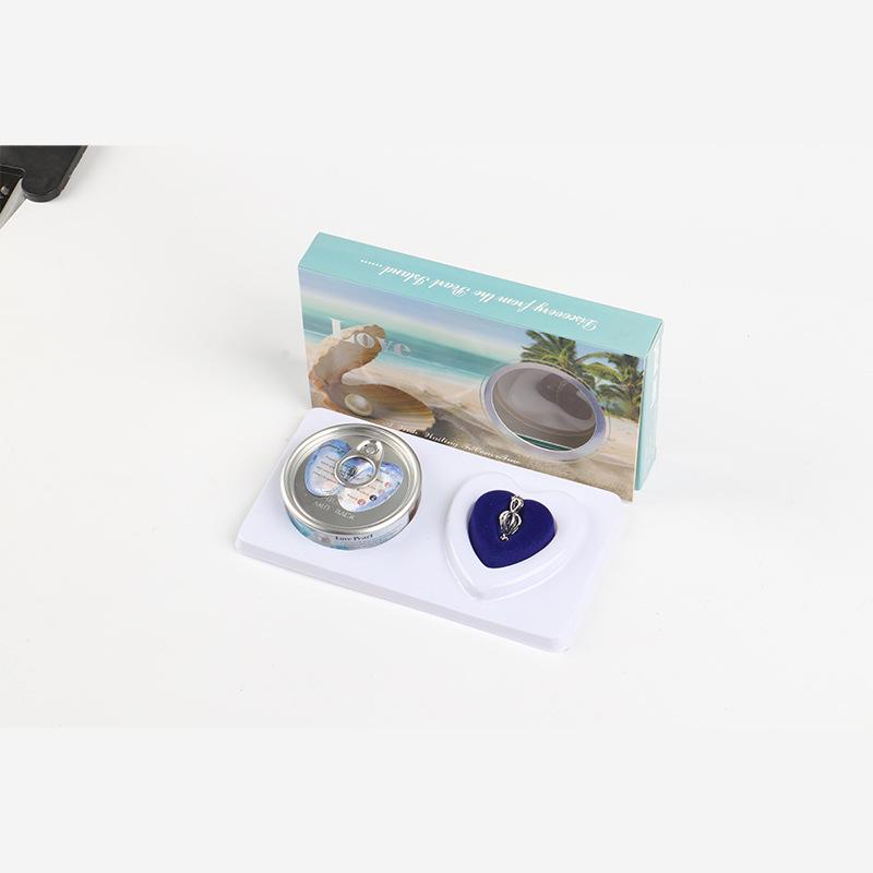 Set Regalo Collana di Perle d'Acqua Dolce con Ciondolo Ostrica Sottovuoto
