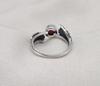 Red Garnet 925 Sterling Silver Ring – Adjustable Leaf Design, Natural Gemstone January Birthstone Jewelry