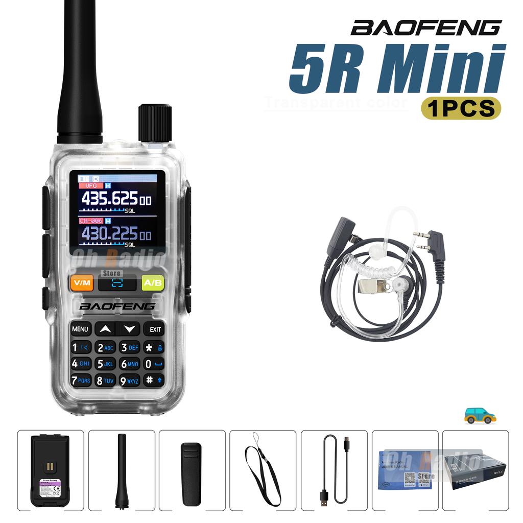 1 ADET Baofeng UV 5R Mini Telsiz Bluetooth Programlama Frekans Kopyalama USB-C Şarj Cihazı Çift PTT Bant AM Kamp Taşınabilir Radyo