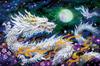 Epoch Jigsaw Puzzle Featuring Kayomi Shining White Dragon Includes a and a Score 1000-piece Harai's (50x75cm) 11-596, Adhesive, Spatula, Ticket.