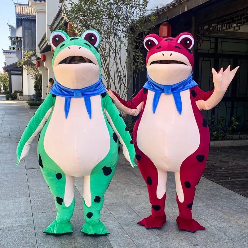 Huluwa Inflatable Frog Cartoon Mascot Costume - Toad Spirit Doll Outfit