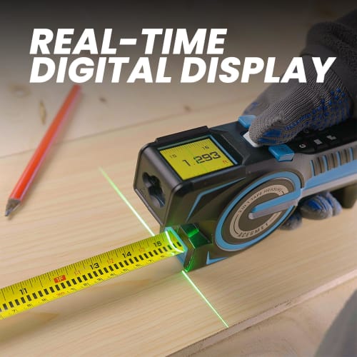 3-in-1 Digital Tape Measure, 330Ft Laser Measurement Tool & Auto Lock Tape with Instant Digital Readout, Extended Laser Line & Incremental Measurement