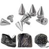 Stříbrné nýty 10/14/20MM Kulaté kuželové hroty DIY Punk Cone Cvočky Boty Oblečení Oděv Dvojitá čepice Hřebík Nýt Ruční potřeby