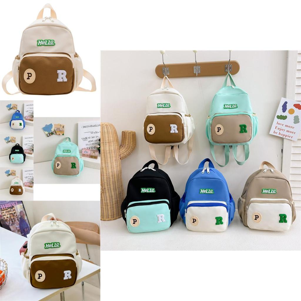 New Trendy Kids Nylon Backpack Colorful Letters Cute Casual School Bag