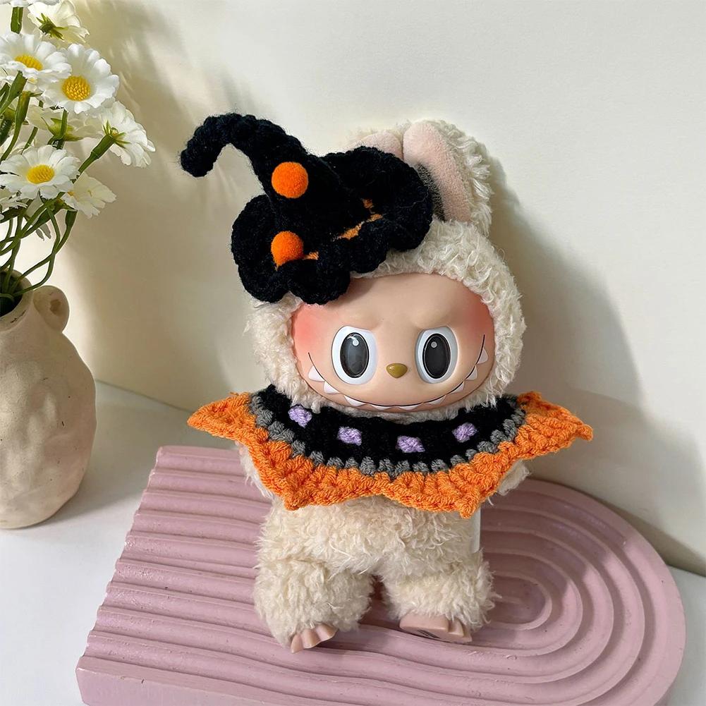 Halloween Accessories For Labubu Devil Clothes Pumpkin Set For 15/17Cm V1V2V3 Doll Mini Plush Doll Devil Wing Halloween Costume