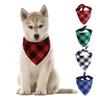 Pet Towel Triangle Towel Cotton Dog with Grid Triangle Towel Red 458 Pieces Soft Absorbent Material