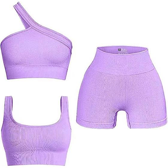 Seamless Thread Top Sexy Single Shoulder Back Running Fitness Yoga Top For Women