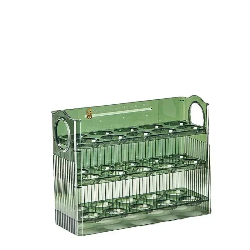 Flip-Style Egg Holder: Maximize Fridge Space with 30-Egg Capacity, Ideal Kitchen & Refrigerator Organizer