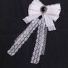Elegant White Silk Bow Brooch For Women With Pearl Detailing For Formal Wear