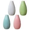 Minimalists Ceramic Vases With Vertical Textured Floral Arrangement Container Plant Pot For Home Wedding Centerpiece