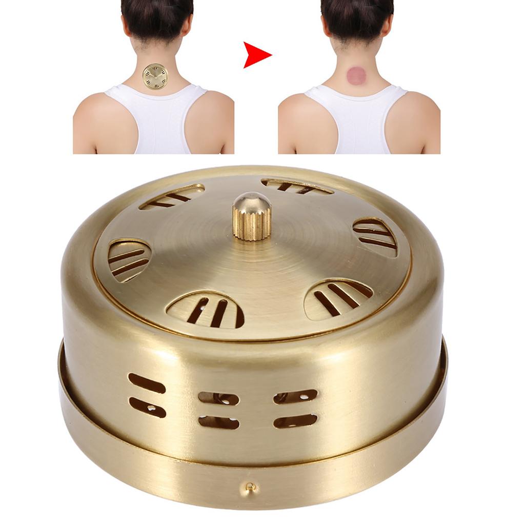 Ren Kobber Moxa Pinnebrenner Bærbar Moxa Boks 6 Hull Moxibustion Varmebehandling Holder
