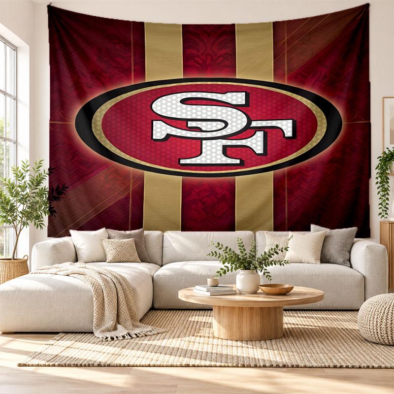 San Francisco 49ers Wall Tapestry, Soft Fabric Wall Hanging, Decorative Backdrop For Bedroom Home Wall Art