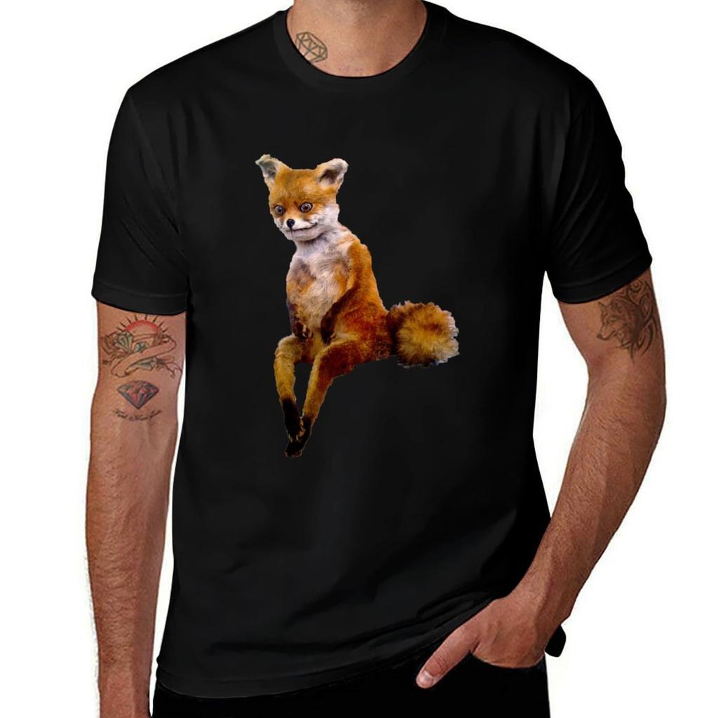Stoned Fox The Taxidermy Fox Meme Tshirt Basic Daily Outfit Short Sleeve Tee Tshirt