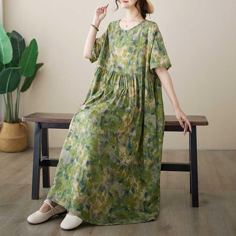 Summer New Round Neck Printed Dresses