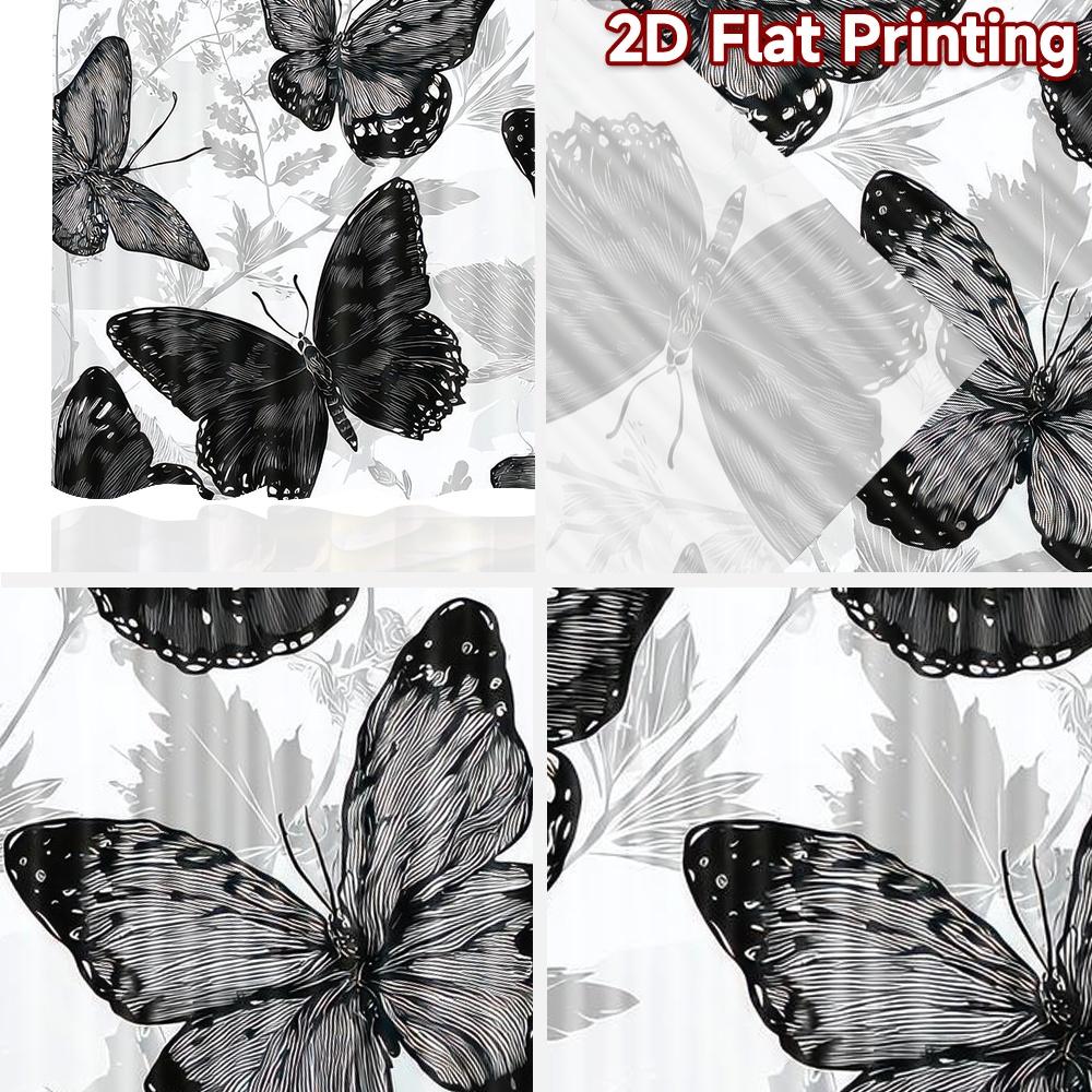 1pc 2D flat Photography Backdrop Tapestry Black Butterflies and Leaves 100% Polyester Festive Backdrops Use for Home and party