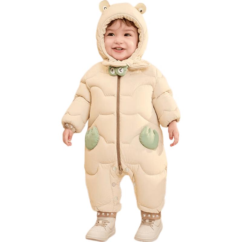 Balabala Baby Hooded Down Romper Winter Jumpsuit
