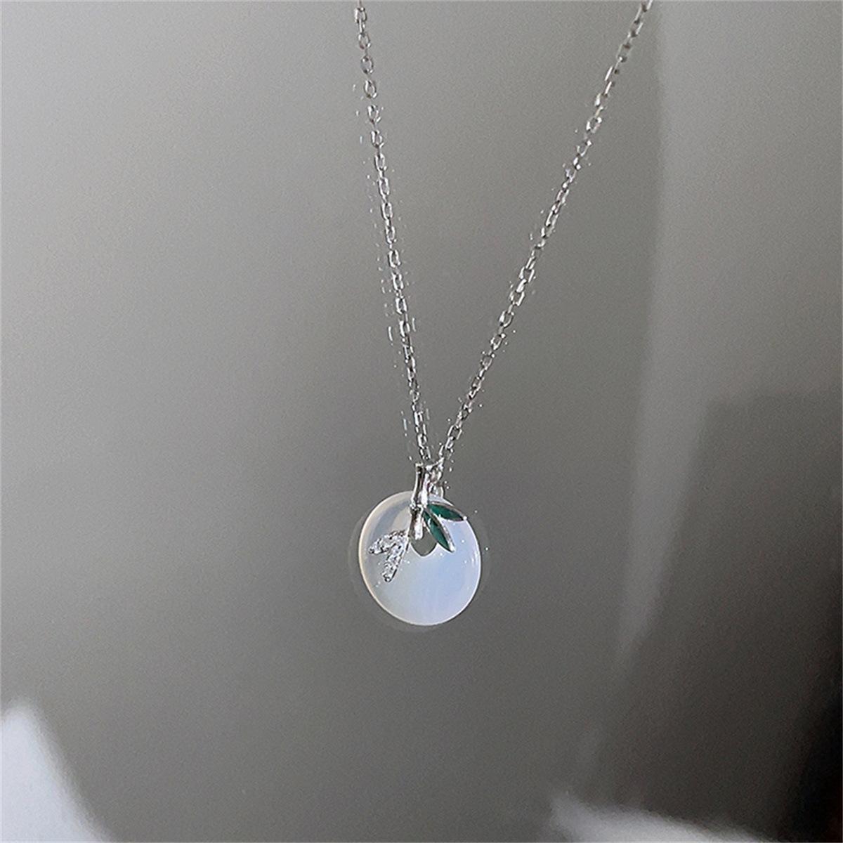 

Ожерелье из стерлингового серебра 999 пробы с пряжкой из нефрита, простое, новое, темпераментное, холодный, античный, бамбуковый кулон, цепочка на ключицу 999 Silver