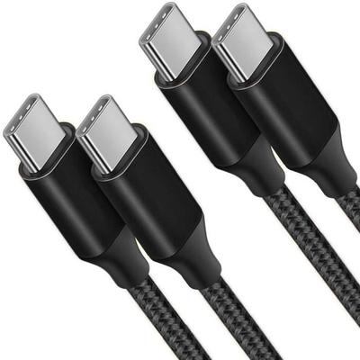 2er-Pack USB-C auf USB-C Schnellladekabel 3A für Samsung S25 S24 S22 Ultra S22 S23+ S23 Ultra S21 FE S21 S20 - Verstärktes Nylon 1M Schwarz