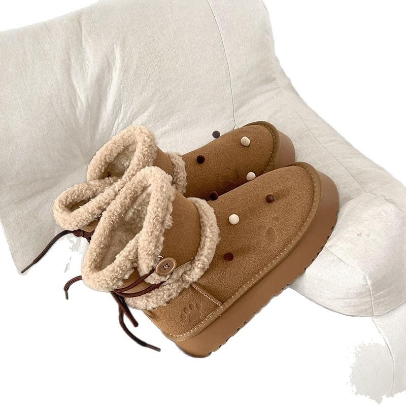 Mazurism new velvet thickened warm snow boots women's autumn and winter casual short boots platform cotton shoes