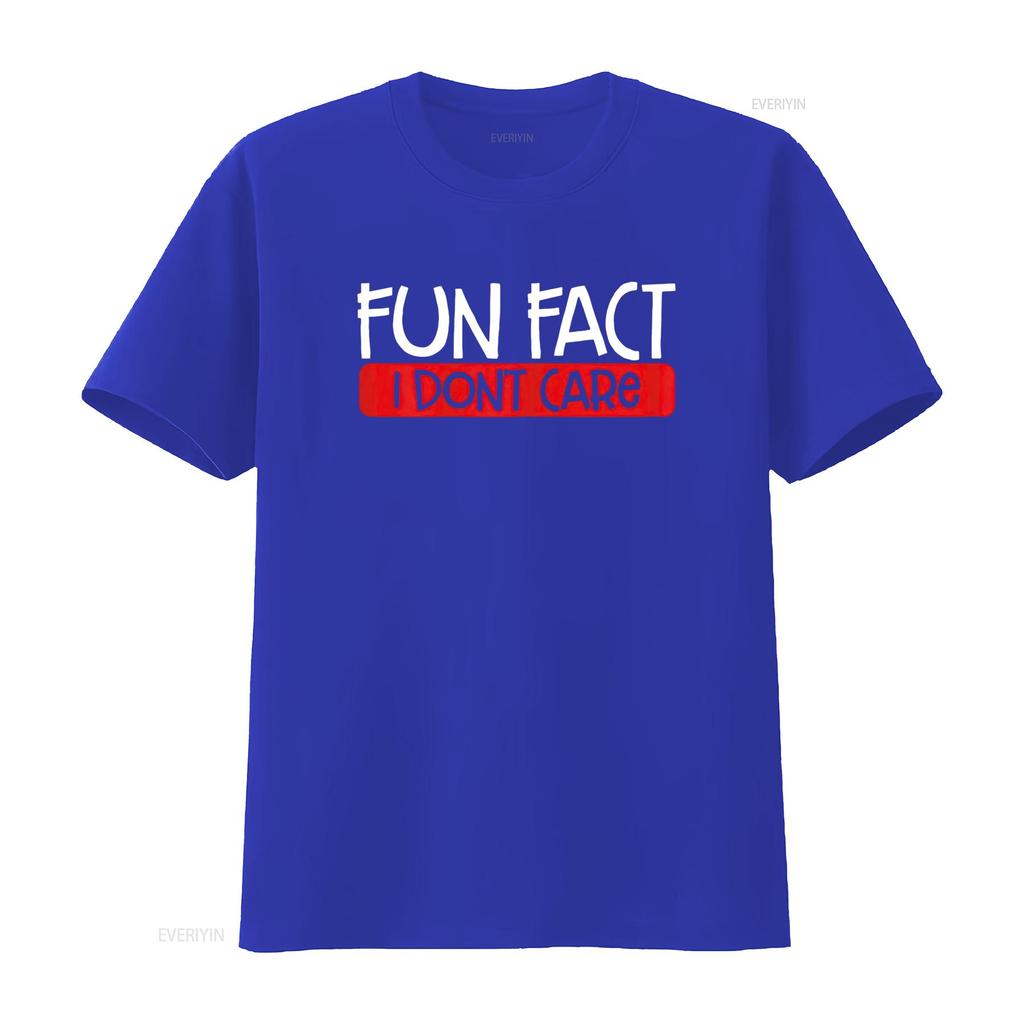 Fun Fact I Dont Care Funny Sarcastic Quote Sarcasm Womens T Shirt Black 3X Large vintage Washed streetwear fashion Casual homme