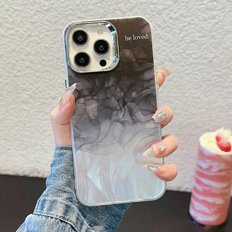 

Новый чехол для мобильного телефона с градиентным гальваническим покрытием из перьевой пряжи iPhone 15 14 13 12 Pro Max 11 с лазерным мраморным узором iPhone 15