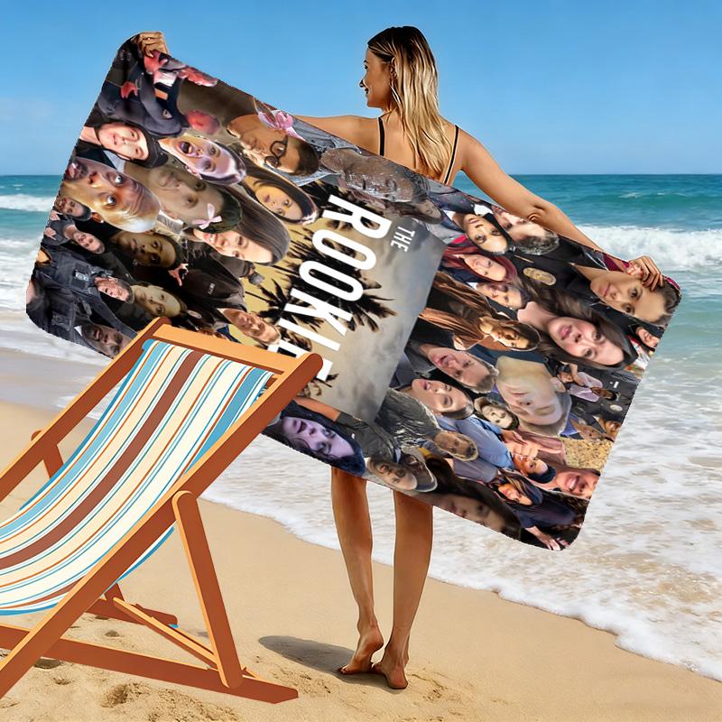 THE ROOKIE Print Beach Towel, Large Soft Quick Dry Towel for Beach Camping Swimming