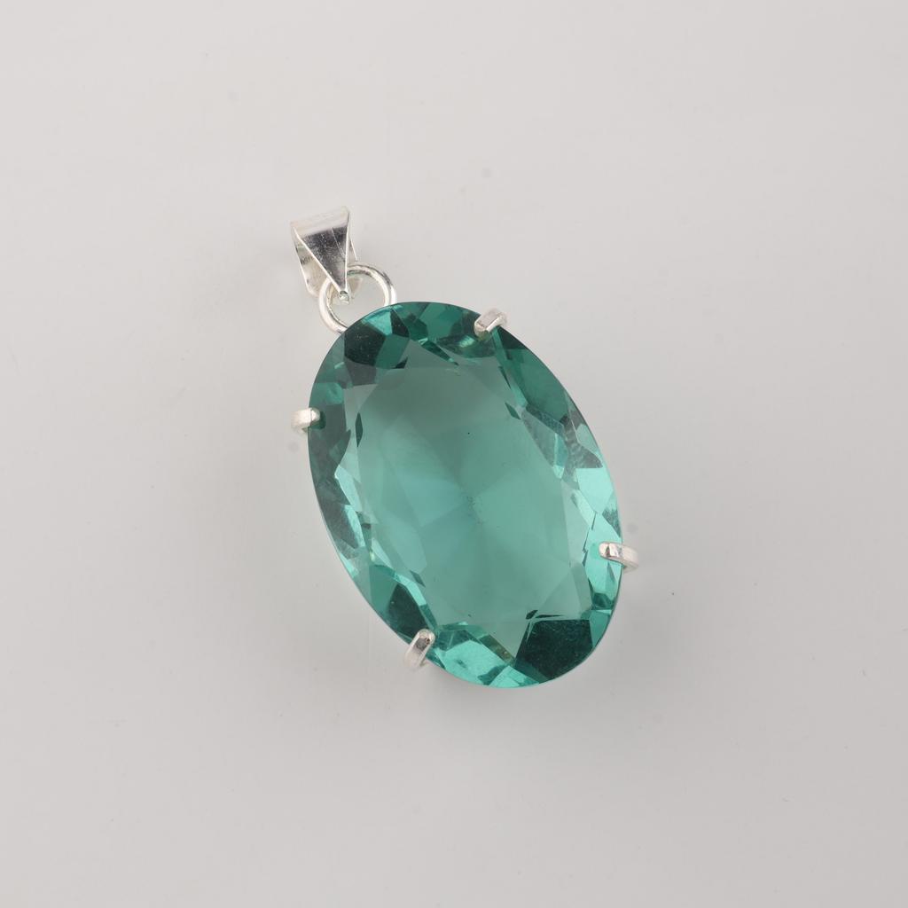 Green Apatite Gemstone Silver Pendant, 925 Sterling Silver Handmade Pendant, Silver Jewelry For Mother/Wife PP-64-2