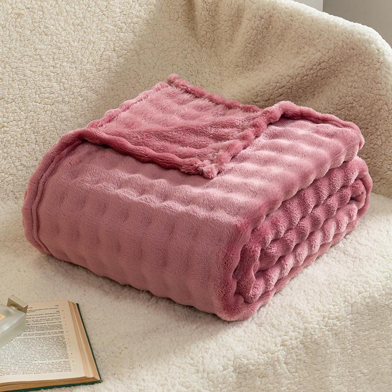 Bubble Rabbit Plush Blanket - Soft Imitation Fur Sofa Throw & Air Conditioning Blanket - Ideal Casual Gift