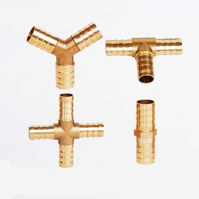 Messing-Rohrverschraubung mit Widerhaken, 2-, 3- und 4-Wege-Messingverbinder für 4 mm 5 mm 6 mm 8 mm 10 mm 12 mm 16 mm 19 mm Schlauch, Kupfer-Pagoden-Wasserrohrverschraubungen
