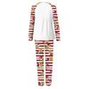 Christmas Family Matching Pajama Set with Printed Round Neck Long Sleeve Top and Pants for Parents and Kids