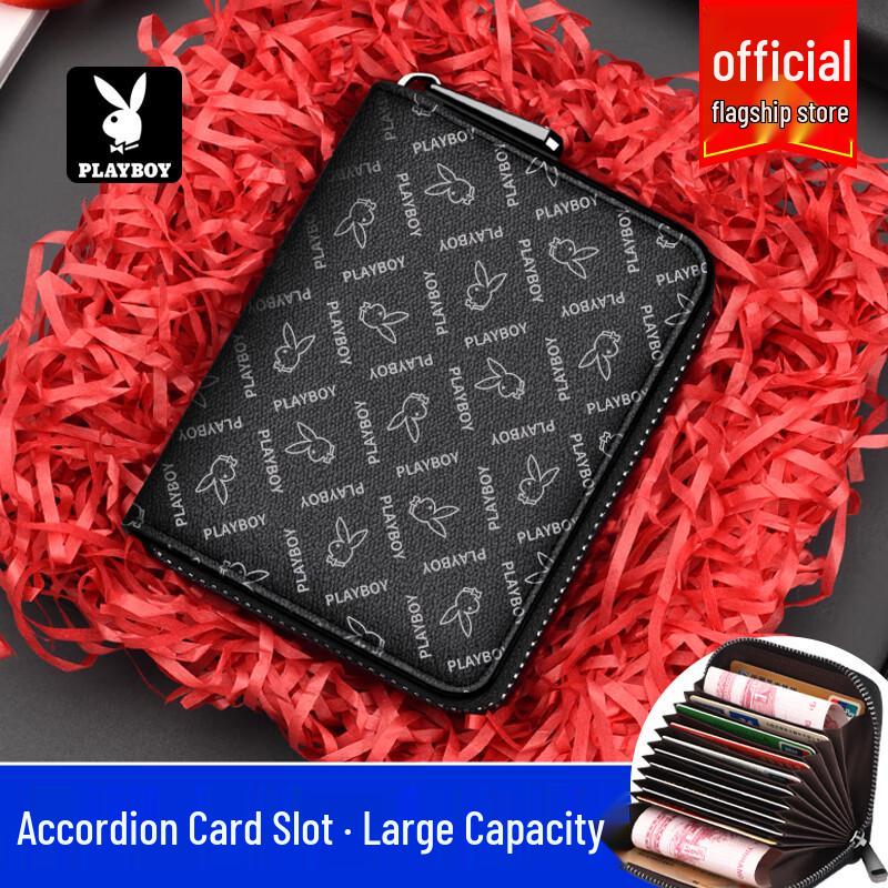 Playboy Men s Zipper Multi-Card Holder Wallet 11 Card Slots