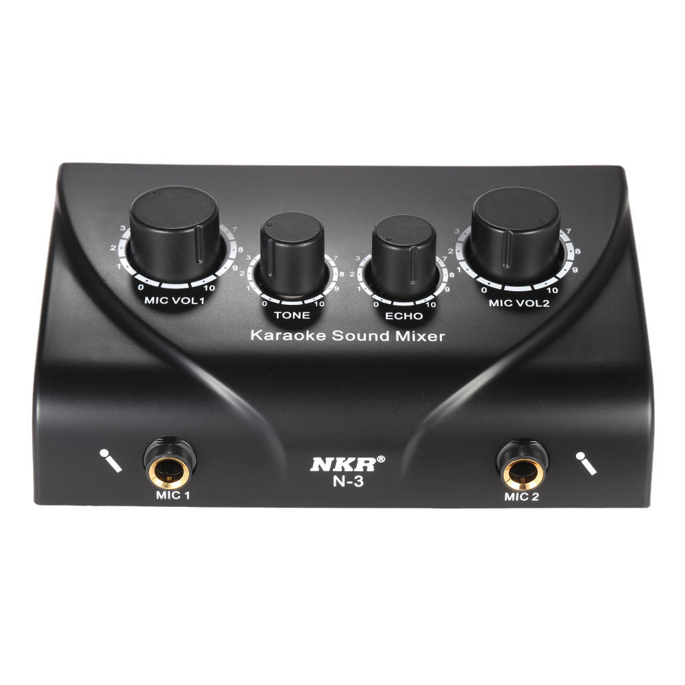 Karaoke Sound mixer Dual Mic inputs avec cable EU