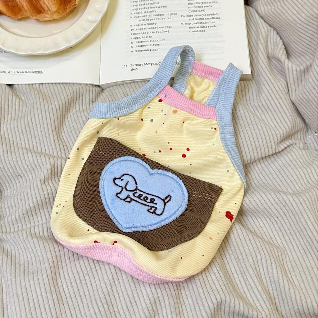 Pet Pocket Strap Thin Cat Candy Color Tank Top Teddy Small Dog Home Clothing Puppy Clothes Dog Clothes for Small Dogs