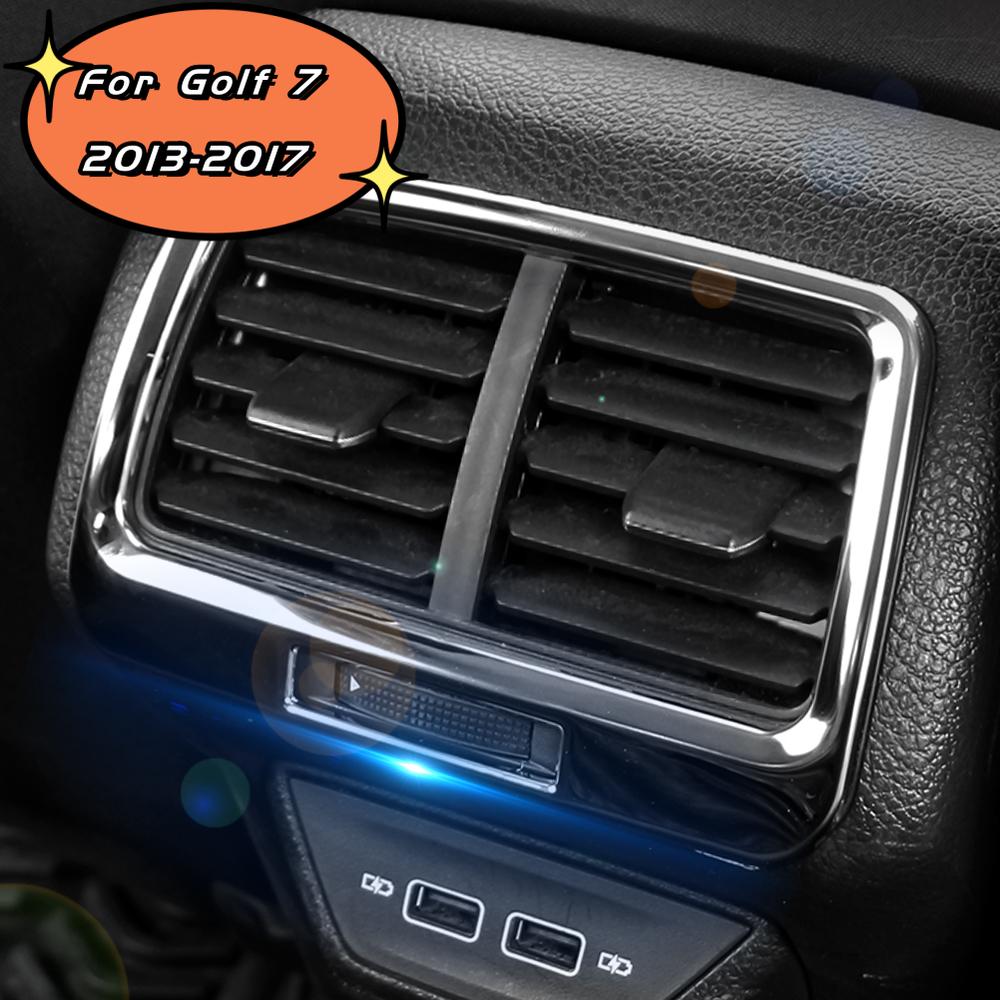 ABS/Steel Car Rear A/C Air Vent Outlet Cover Frame Sticker Trim for Volkswagen VW Golf 7 7.5 MK7 MK7.5 2013 - 2019 Accessories