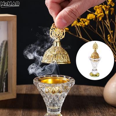 Glass Incense Burner Set Desktop Ornament Portable Rotatable Creative Home Fragrance For Hotel Cabinet Living Room Office Party