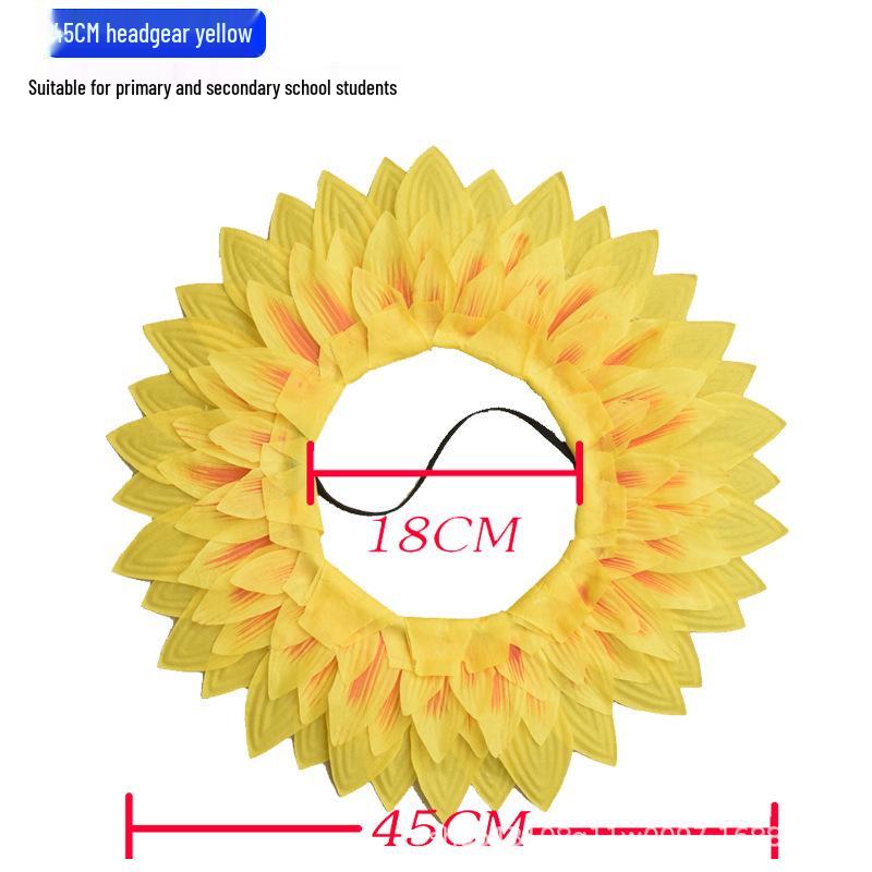 Sunflower-Themed Children's Performance Face Cover for Sports Meet Opening Ceremony