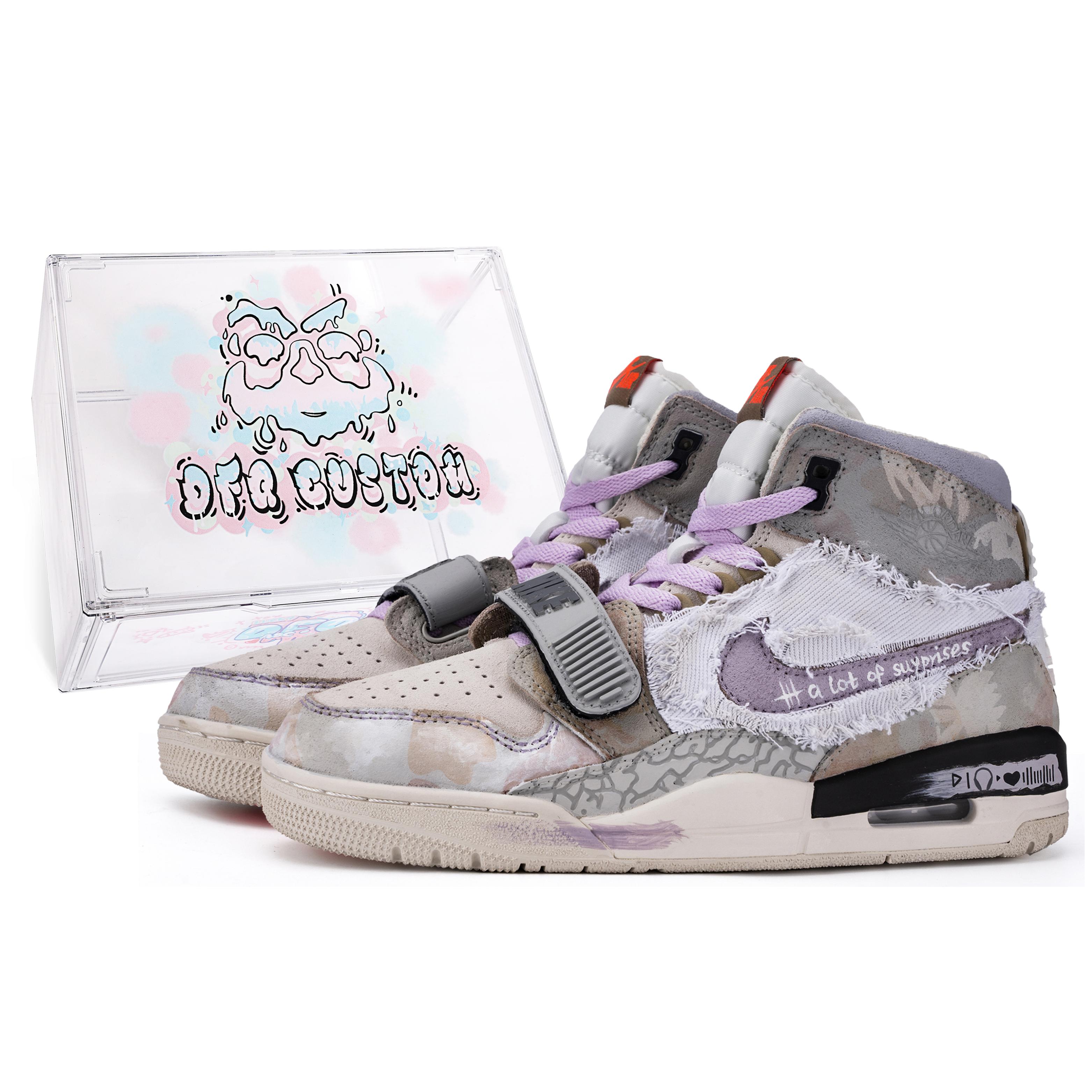 

Jordan Legacy 312 Vintage Basketball Shoes Women s High top Gray/Purple AT4040-126(TeamM--BOX) 38.5