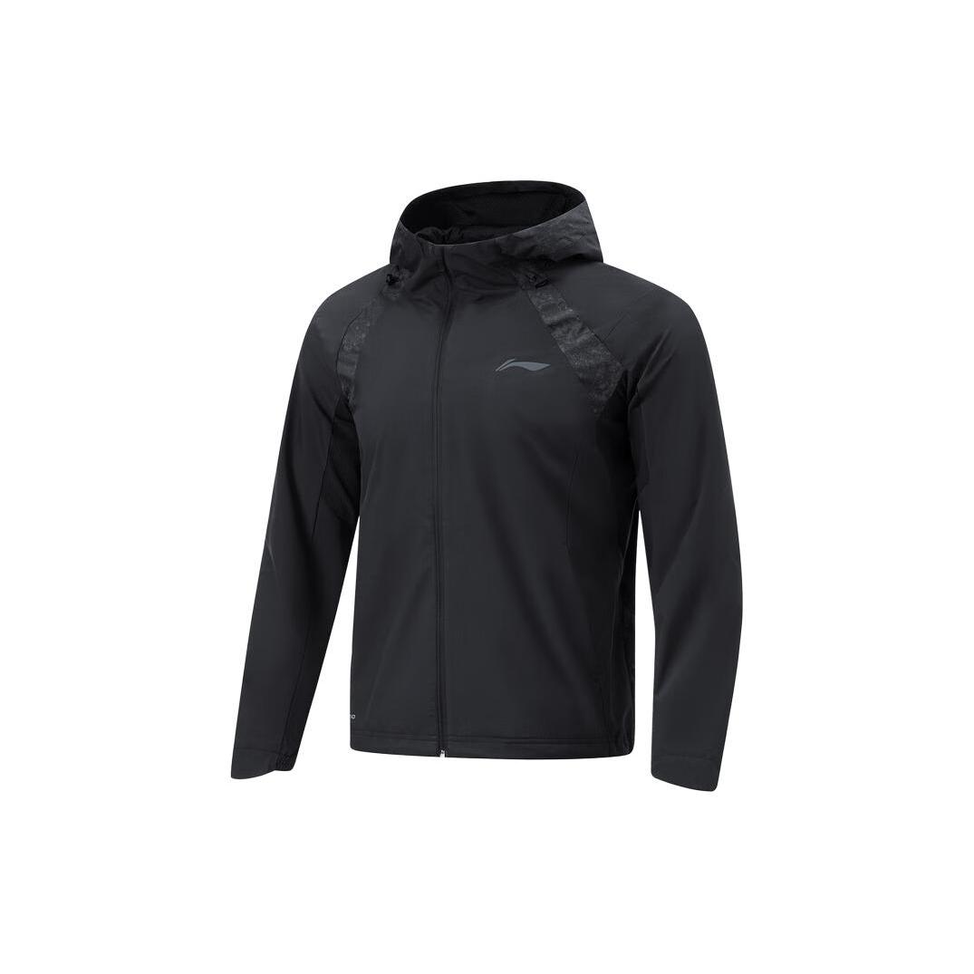 Li Ning Running Collection Trench Coats Men s Black Hooded Moderate AFDU047-1 M